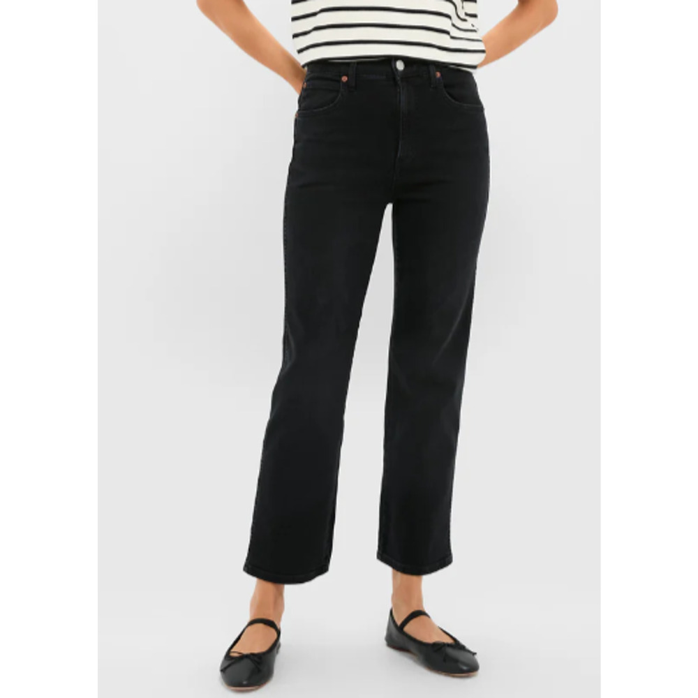 Twin Doves Treasure Straight Ankle Jean Size 30 Black Onyz Emerson Fry High Rise